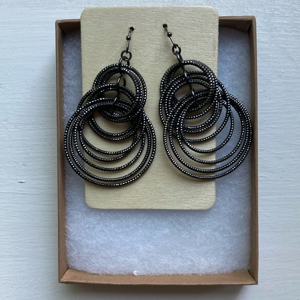 Lia Sophia Gunmetal Multi-Hoop Earrings